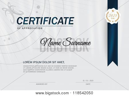 Certificate of achievement frame design template layout template in A4 size