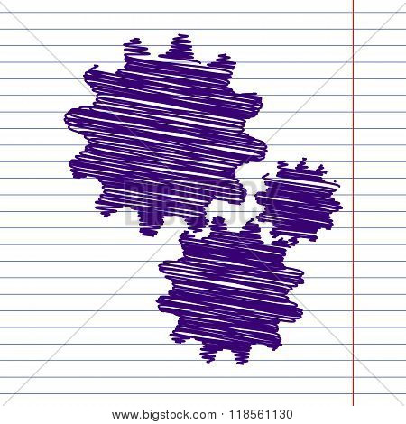Scrible icon on paper