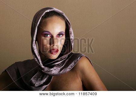 Bella donna biracial nel trucco