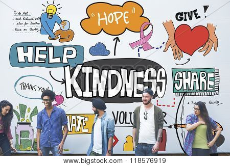 Kindness Kindly Optimistic Positive Giving Concept