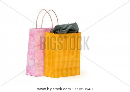Sacchetti regalo su sfondo bianco