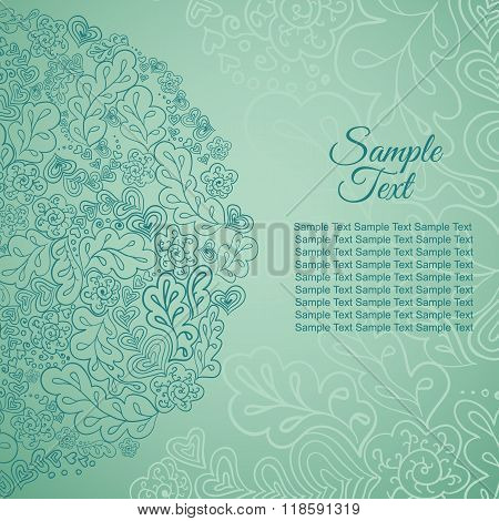 floral card mint colored