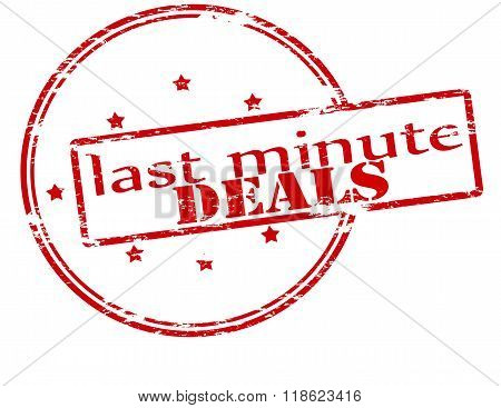 Rubber stamp with text last minute deals inside vector illustration