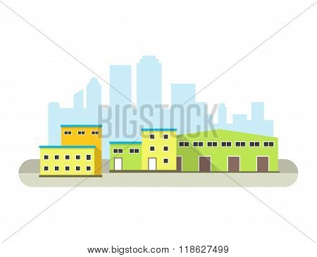 Warehouse building isometric isolated on white photo-realistic vector illustration