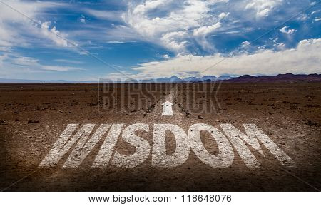 Wisdom written on desert road