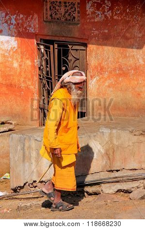 Jaipur, India - November 14: Unidentified Man Walks To Galta Temple On November 14, 2014  In Jaipur,