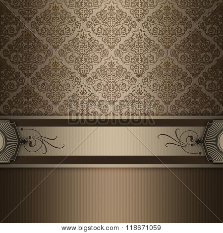 Vintage Background With Ornament And Border.