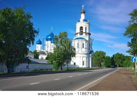Orthodoxy monastery at Bogolyubovo in summer day. Russia