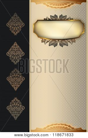 Decorative Background With Gold Frame.