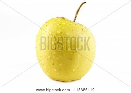 Golden Delicious Apple On White Background