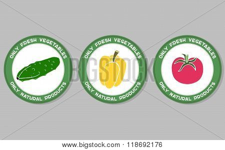 Vegetables Labels Set