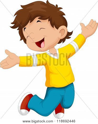 Happy boy and jump