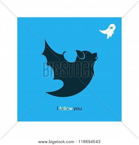 Funny Bat, Satirical Illustration