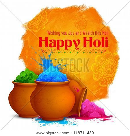 illustration of colorful gulaal (powder color) for Happy Holi