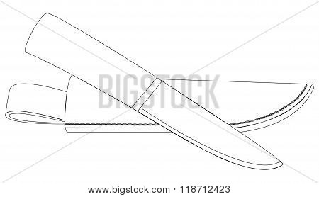 Vector Illustration A Metal And Dangerous Knife