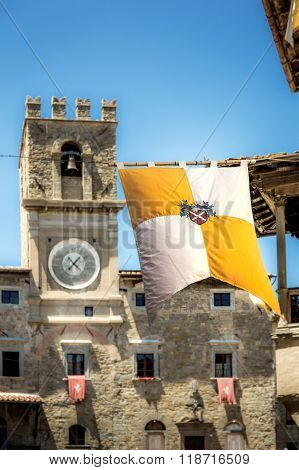 Palazzo Comunale Historic Building In Cortona, Italy