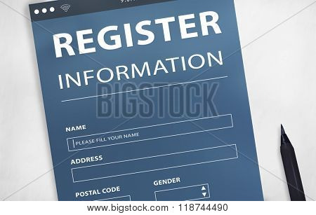 Register Information Apply Signup Concept