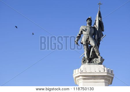 Statue Of Hernan Cortes, Medellin, Spain