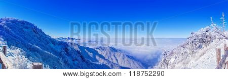 Panorama Of Winter,deogyusan In Korea