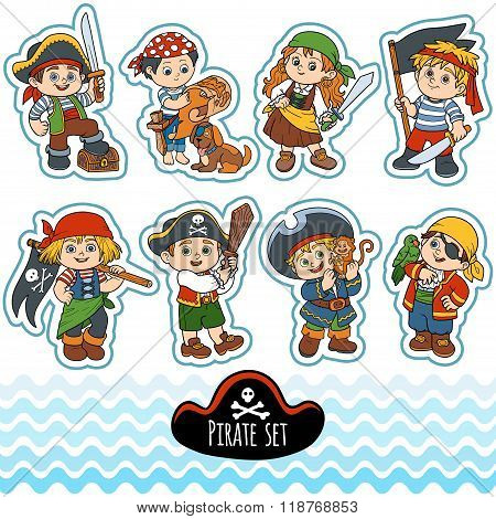 Vector Color Set Of Characters Pirates