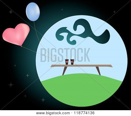 Abstract Vector Illustration On Theme Of Love