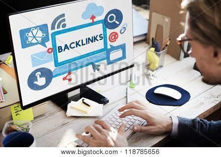 Backlink Hyperlink Networking Internet Online Technology Concept