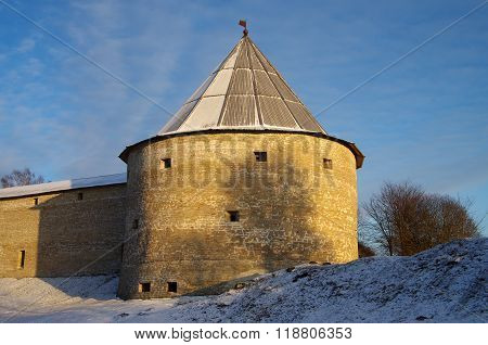 Staraya Ladoga, Russia - January, 2016: Ancient Fortress In Staraya Ladoga, Russia