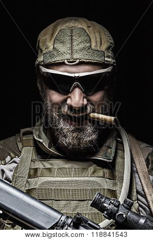 US Army soldier smoking