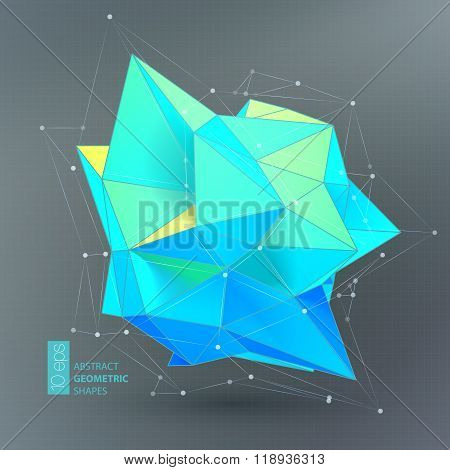 Bright blue Polygon geometry shape. Vector illustration