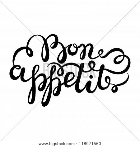 Bon Appetit Hand Drawn Pen Brush Lettering