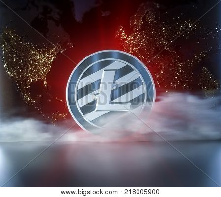 Litecoin With Worldmap