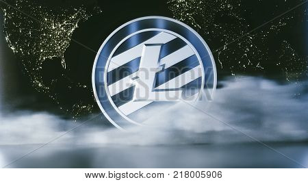 Litecoin With Worldmap