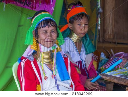 Kayan State Myanmar - Sep 09 : Portrait Of Kayan Tribe Woman In Kayan State Myanmar On September 09 