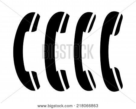Handset icons. Call signs isolated on white background