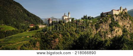 Sabiona Monastery at Chiusa (Klausen). Val Isarco, Bolzano, Trentino Alto Adige, Italy