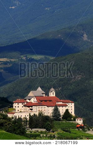 Sabiona Monastery at Chiusa (Klausen). Valle Isarco, Bolzano, Trentino Alto Adige. Italy