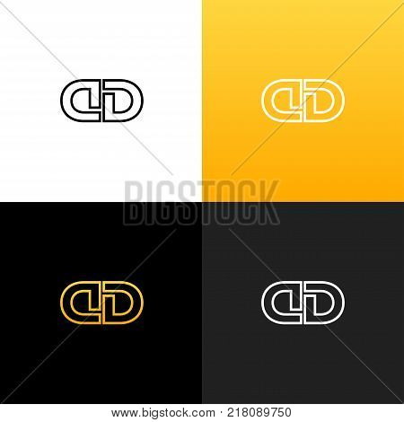 Logo DD. Linear logo of the letter d and d for companies and brands with a yellow gradient.