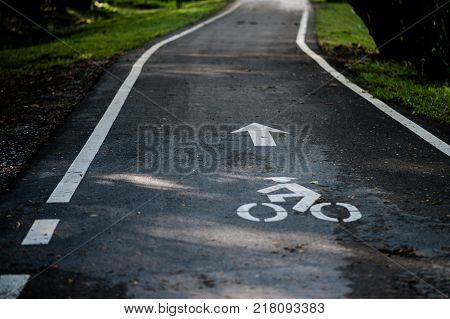Bike lane in nature in thailand.bike lane