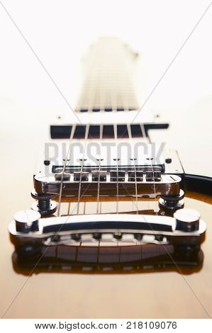 Close Up Of Semi Acoustic Electric Guitar