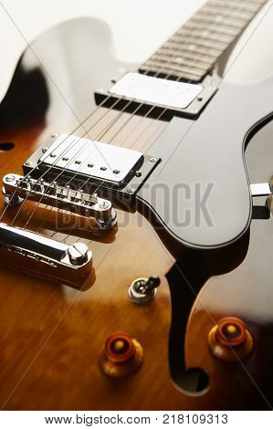 Close Up Of Semi Acoustic Electric Guitar