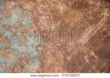 Grunge red brown rust on metallic sheet background