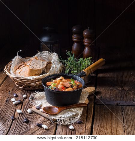A Fresh And Tasty True  Polish Baked Beans With Sausage