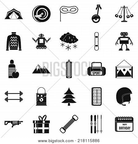 Sport game icons set. Simple set of 25 sport game vector icons for web isolated on white background