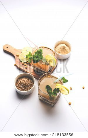 Jal Jeera or Jal-jeera, or jaljira, is an Indian beverage prepared using mixing cumin powder in water and served cold