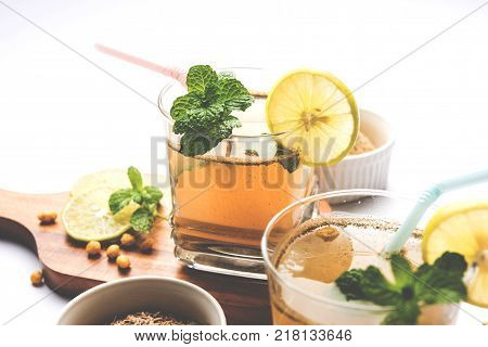 Jal Jeera or Jal-jeera, or jaljira, is an Indian beverage prepared using mixing cumin powder in water and served cold