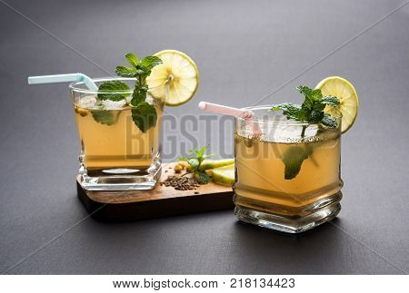 Jal Jeera or Jal-jeera, or jaljira, is an Indian beverage prepared using mixing cumin powder in water and served cold