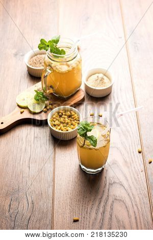 Jal Jeera or Jal-jeera, or jaljira, is an Indian beverage prepared using mixing cumin powder in water and served cold