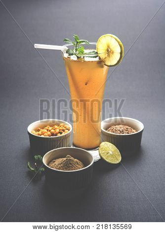 Jal Jeera or Jal-jeera, or jaljira, is an Indian beverage prepared using mixing cumin powder in water and served cold