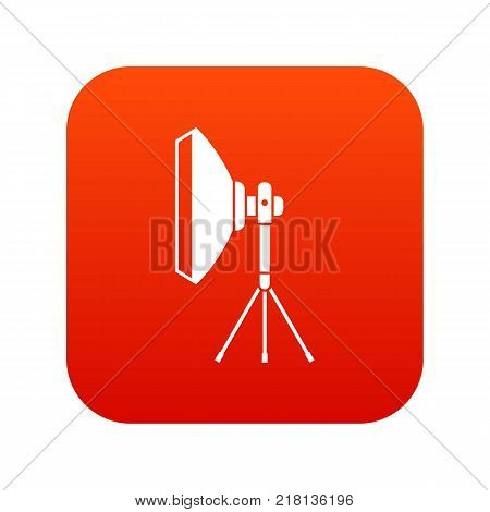 Studio lighting equipment icon digital red for any design isolated on white vector illustration