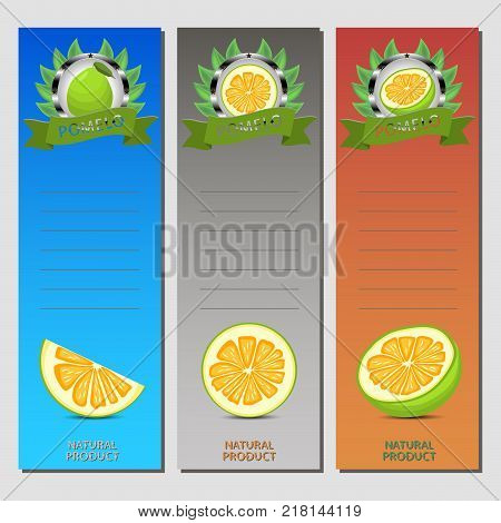 Abstract vector icon illustration logo for whole ripe citrus fruit green pomelo slice half. Pomelo pattern consisting of card label natural design citruses food.Eat sweet fresh fruits Citrus pomelos